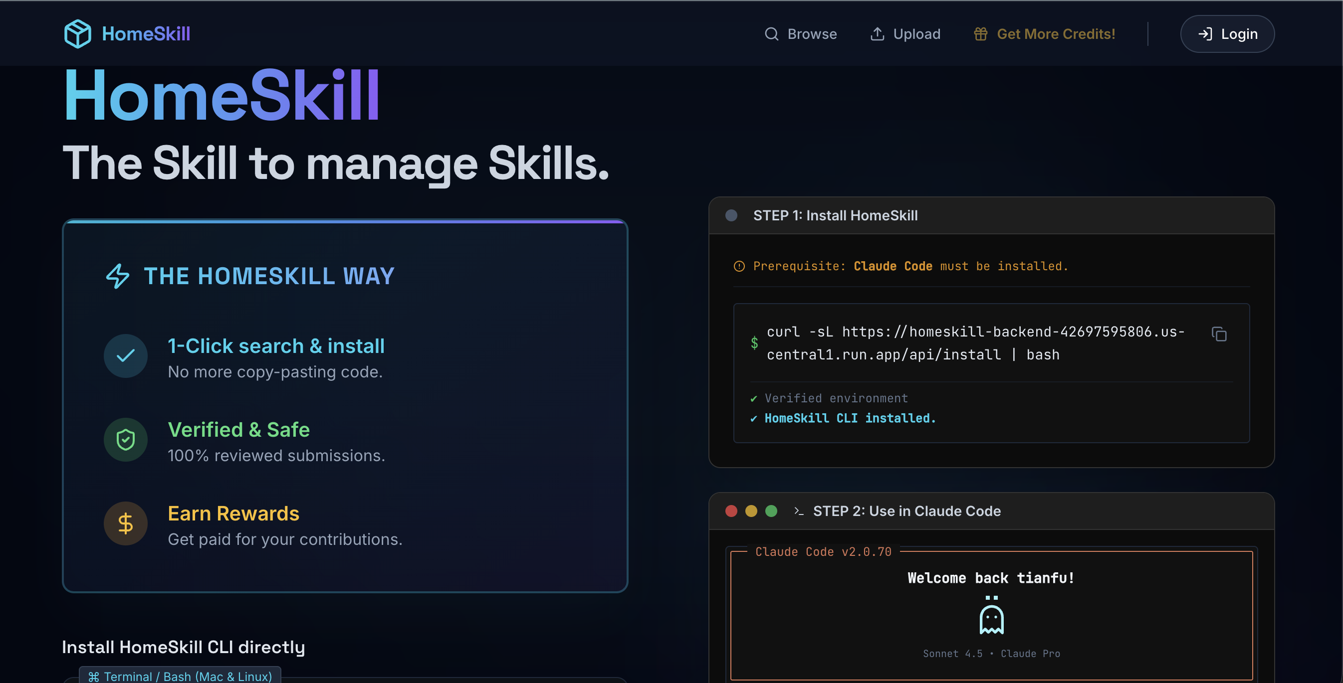 HomeSkill website preview