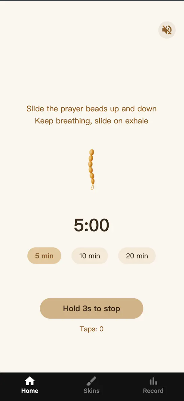 ZenAwake settings and skin screen